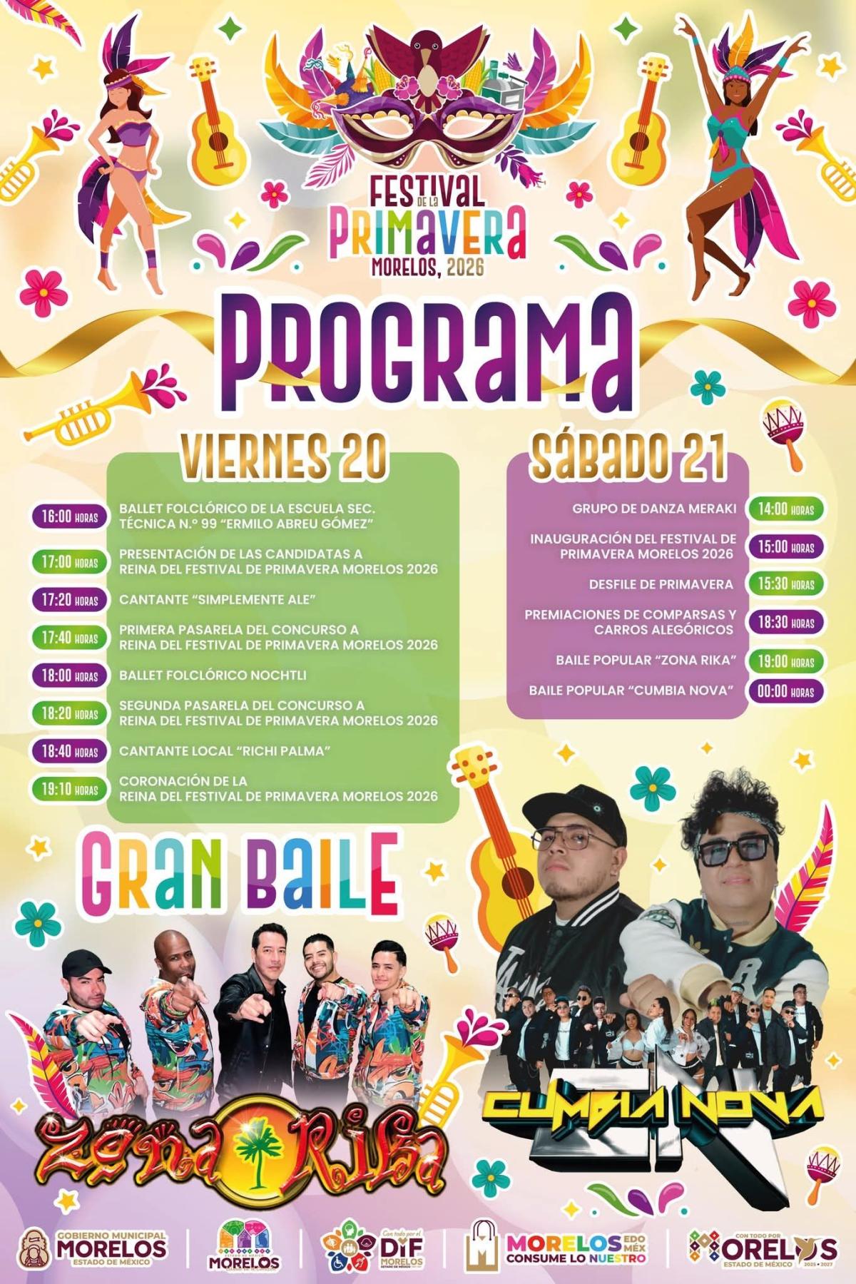 Programa Festival de la Primavera Morelos Edomex 2026