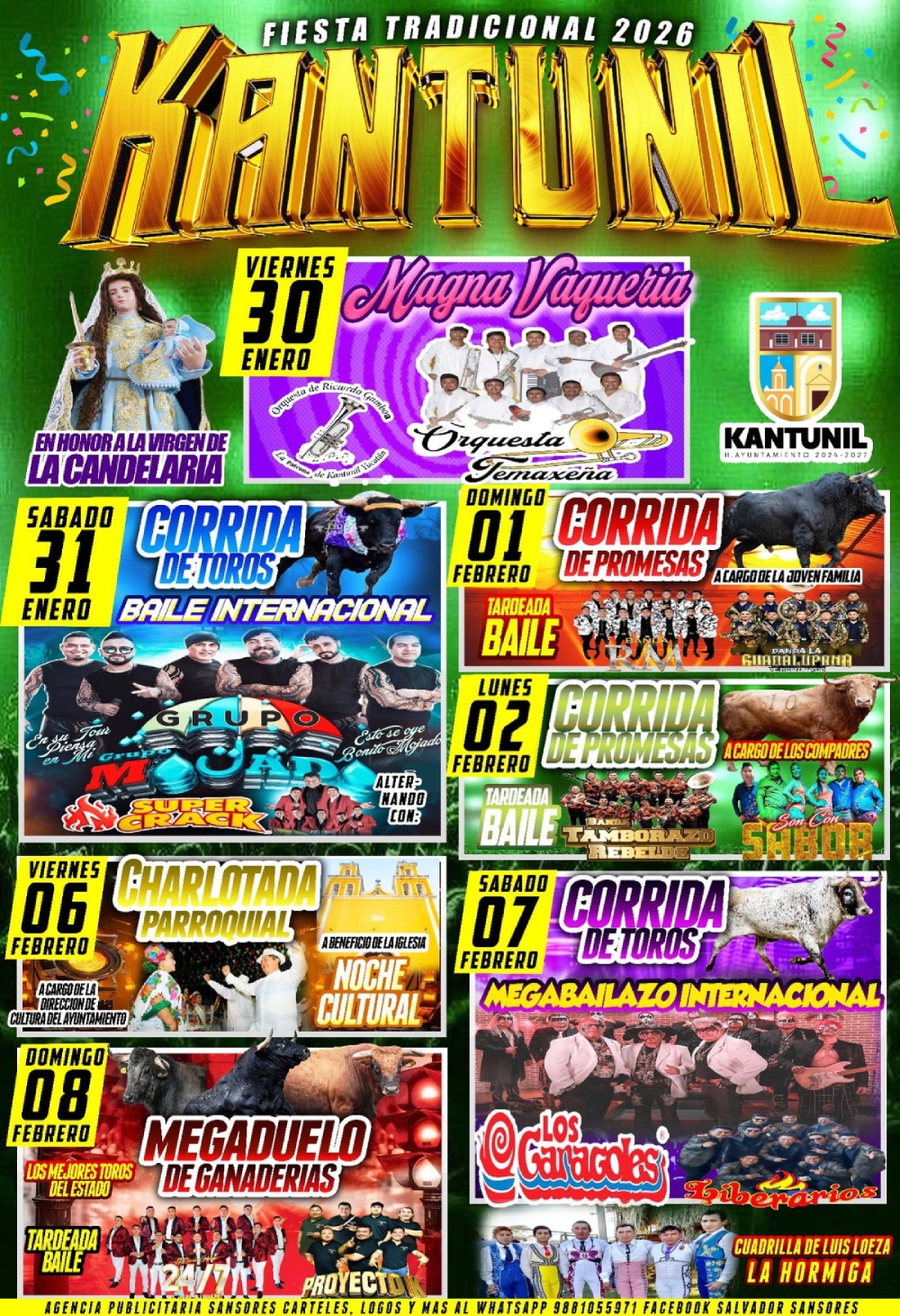Programa Fiesta Tradicional de la Candelaria Kantunil 2026