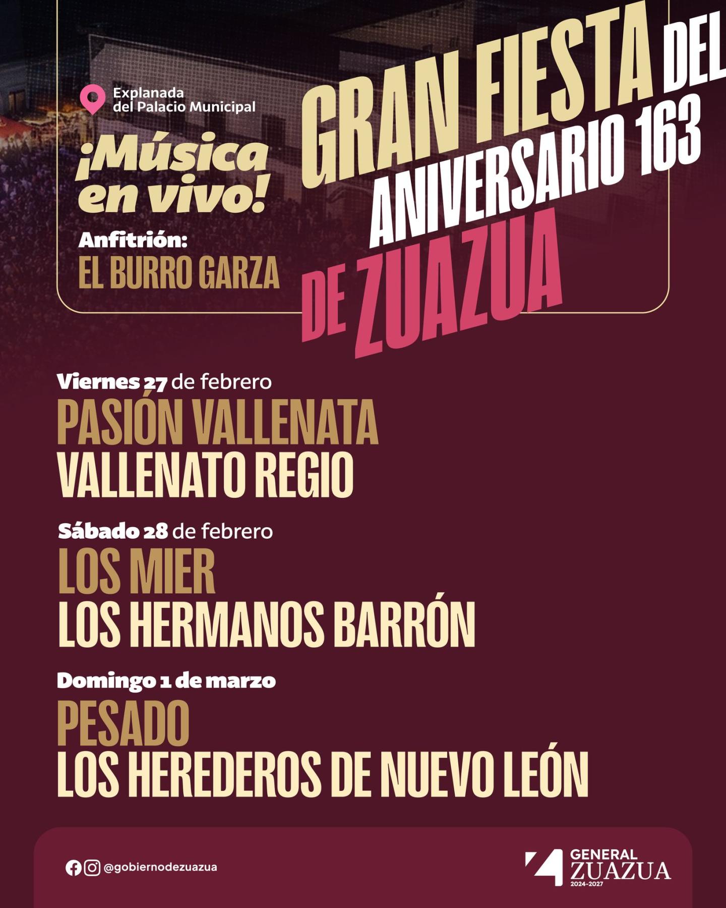 Elenco estelar Fiestas de Aniversario Zuazua 2026