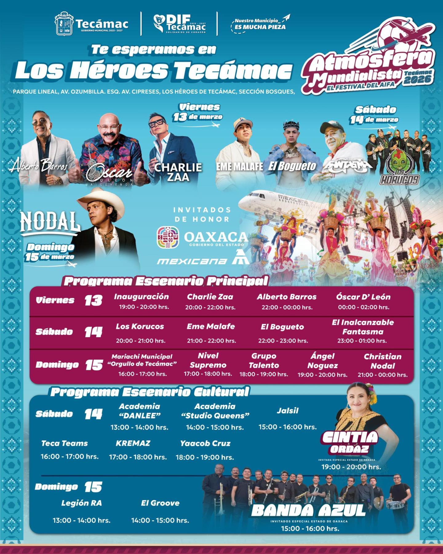 Horarios Atmósfera Mundialista Tecámac 2026
