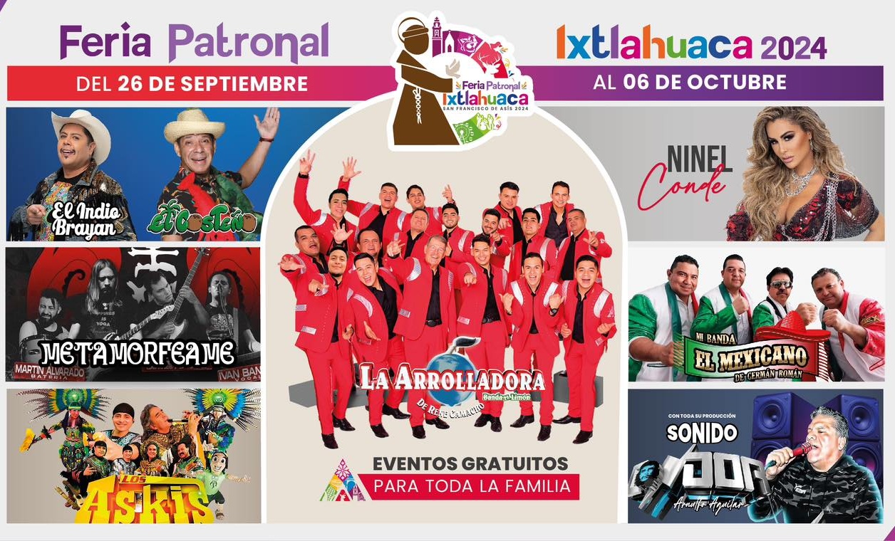 Cartelera artística - Feria Patronal Ixtlahuaca 2024
