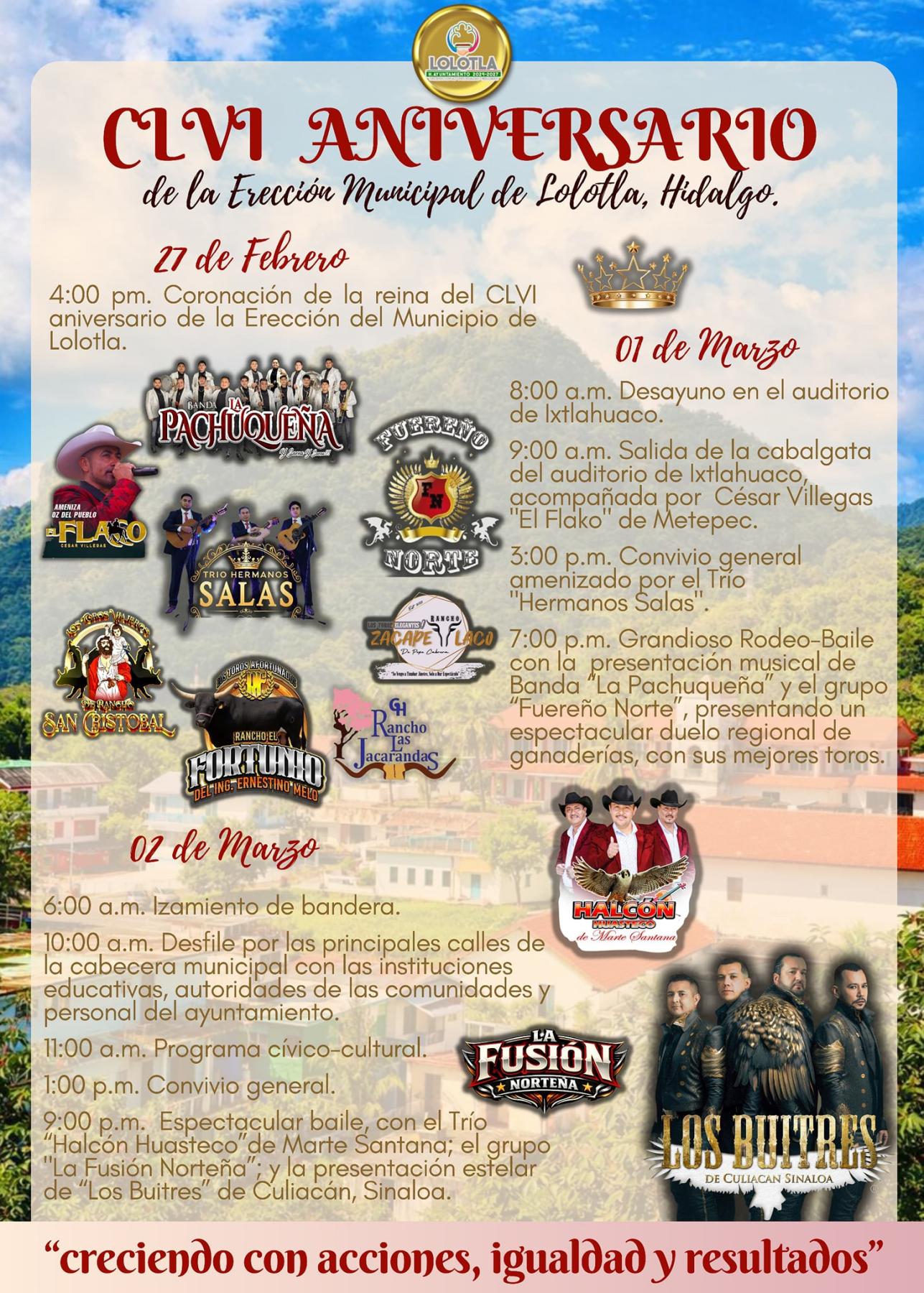 Programa Fiestas de Aniversario Lolotla 2026