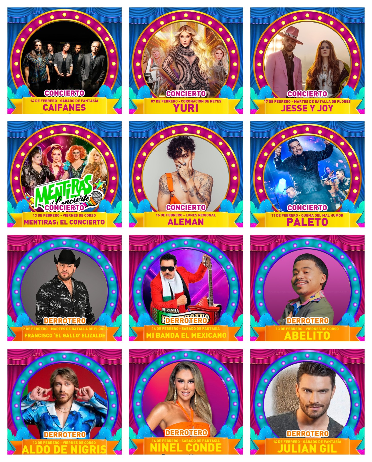 Cartelera del Circo Carnaval Mérida 2026