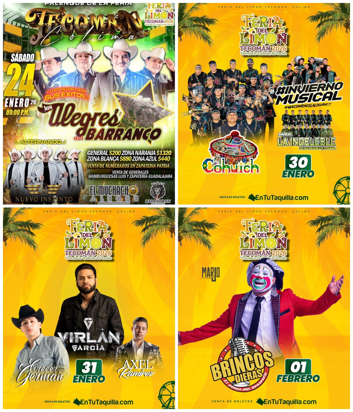 Cartelera Palenque Tecomán 2026
