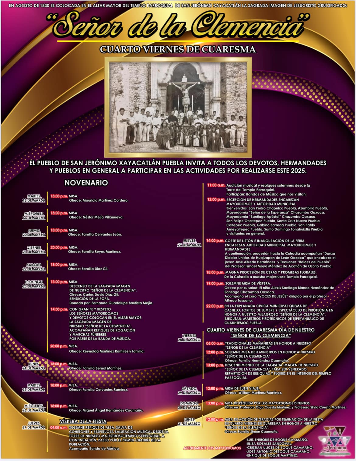 Programa Feria San Jerónimo Xayacatlán 2025