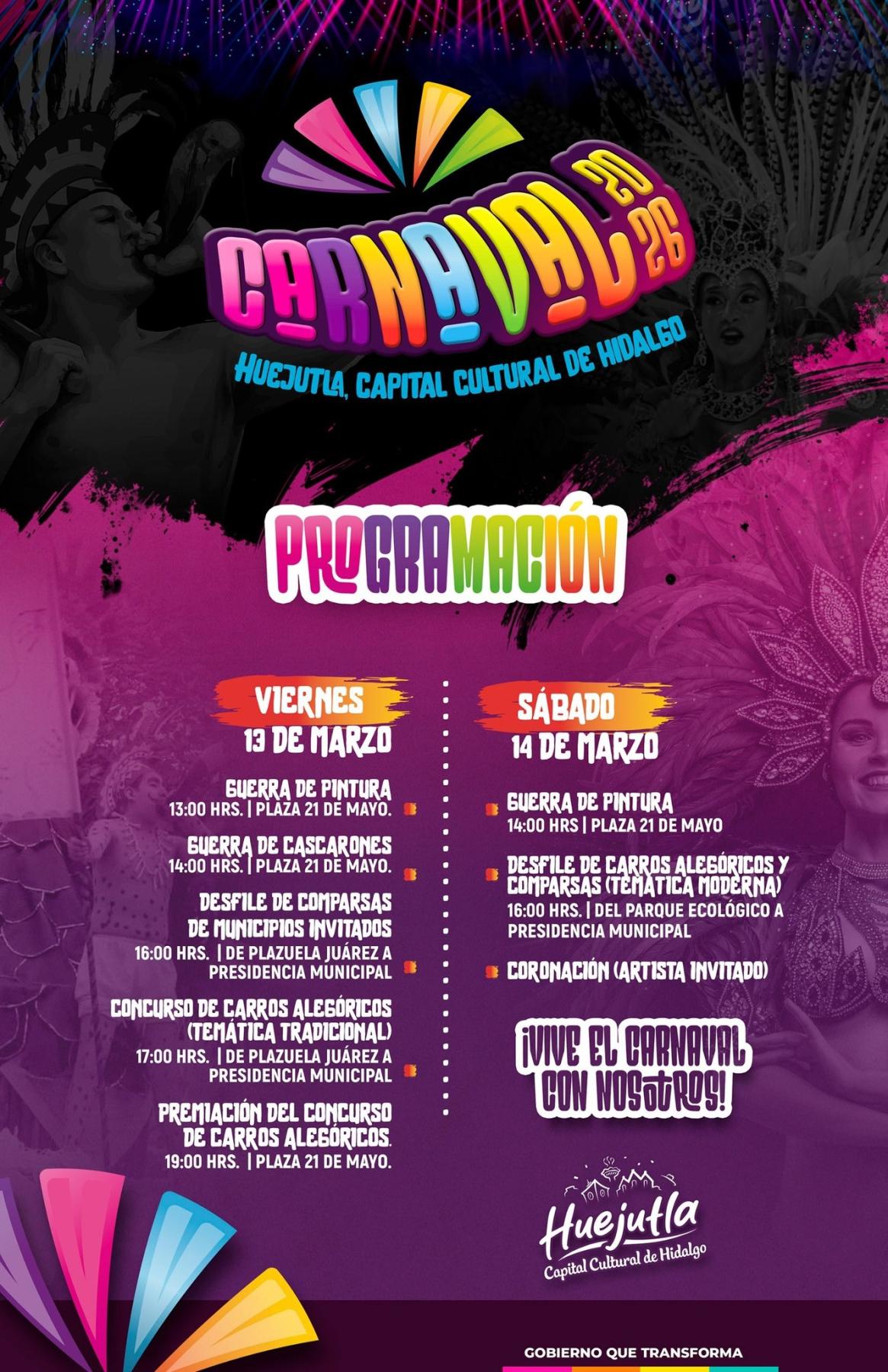 Programa del Carnaval de Huejutla 2026
