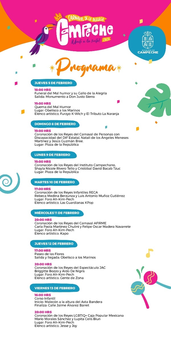 Programa Carnaval Campeche 2026