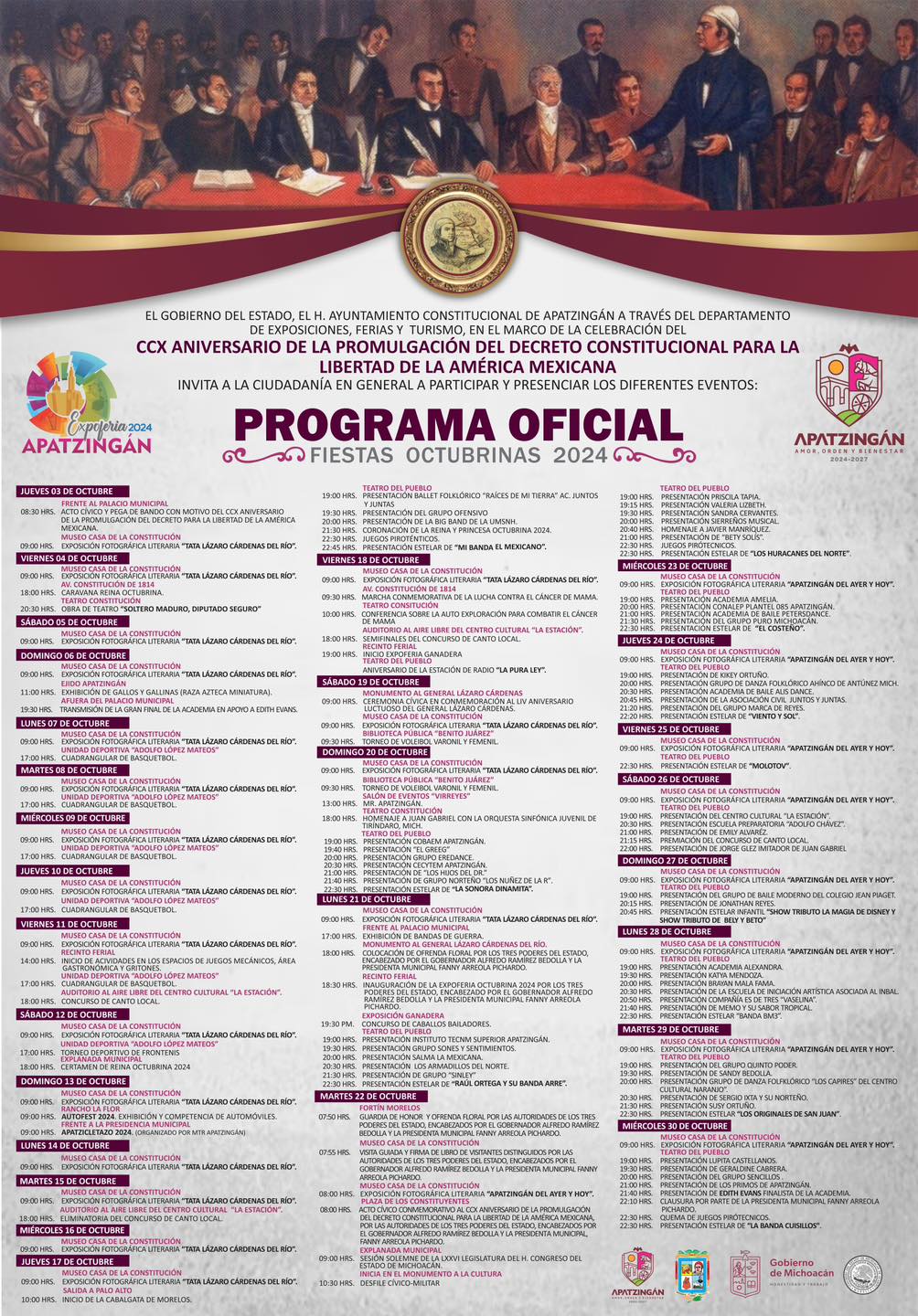 Programa Expo Feria Apatzingán 2024