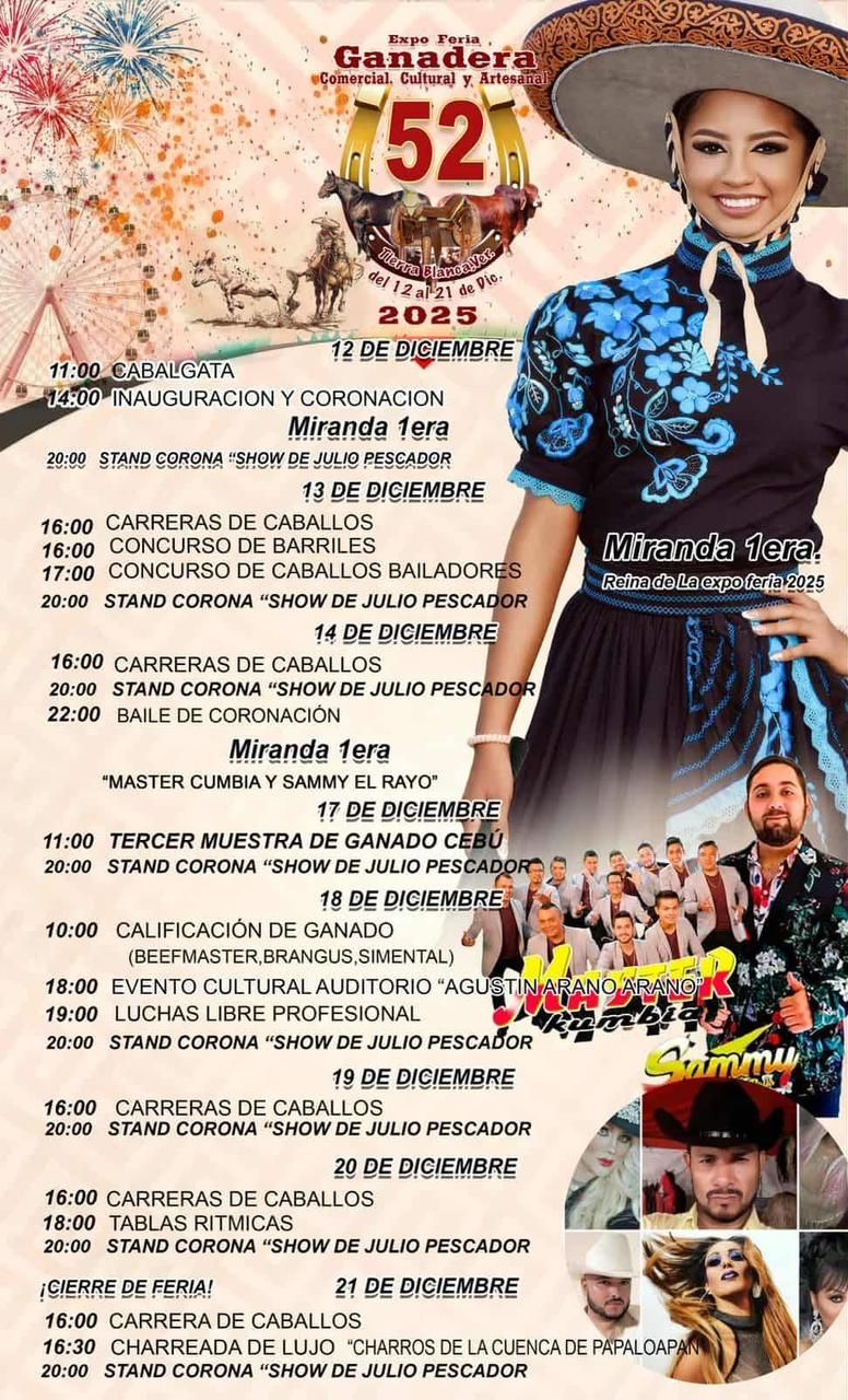 Programa Feria Ganadera Tierra Blanca Veracruz 2025