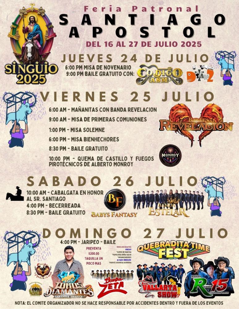 Programa - Fiestas Patronales Singuio 2025