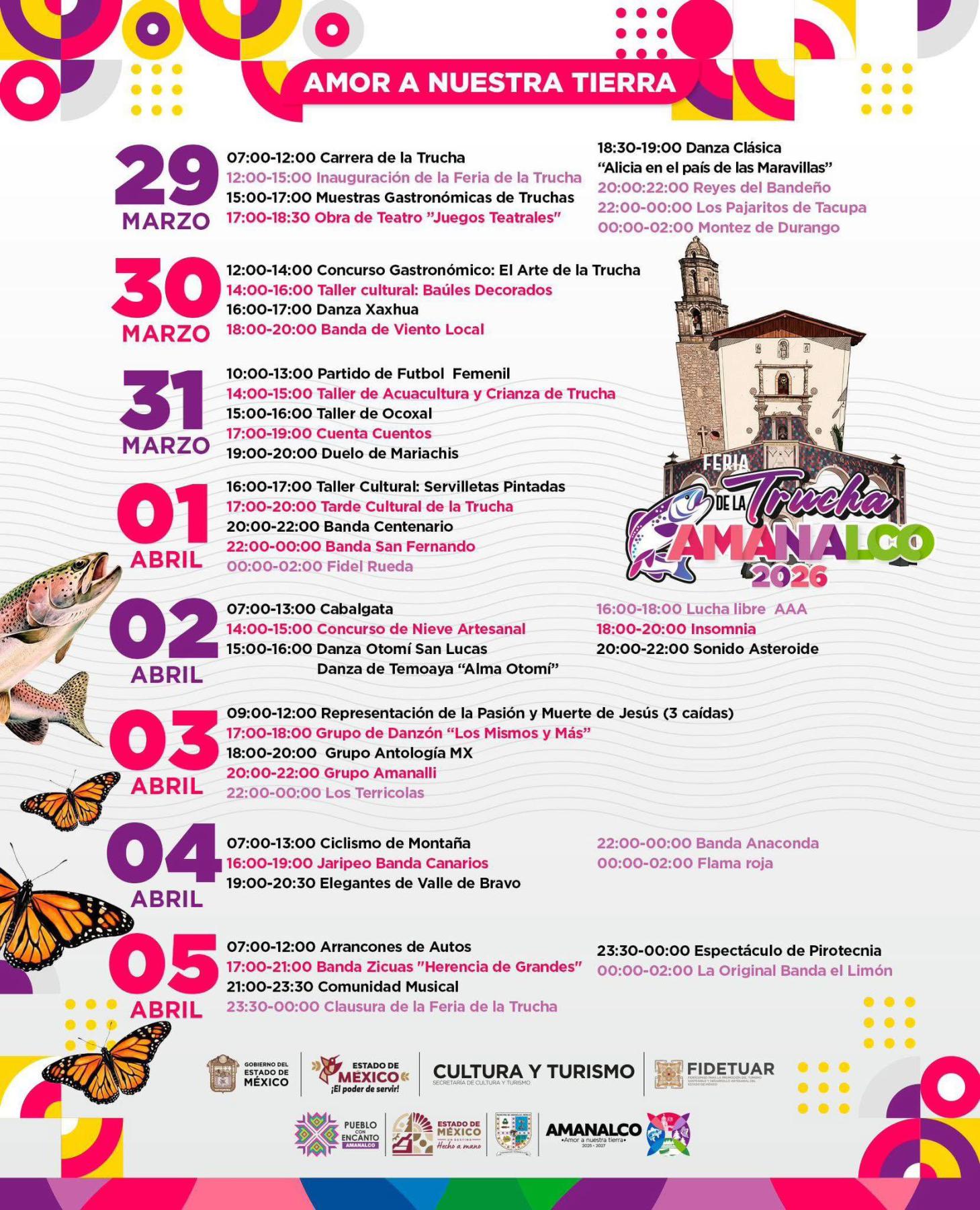 Cartelera Feria de la Trucha Amanalco 2026
