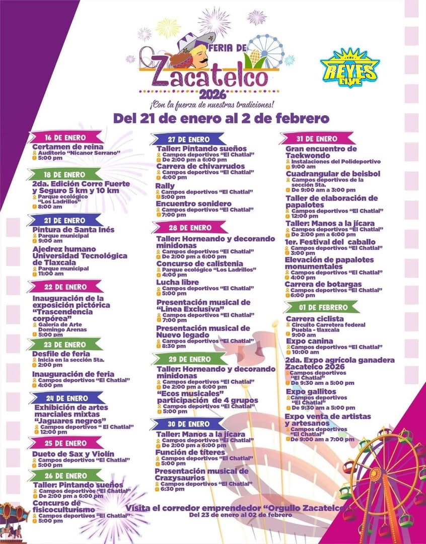 Programa Feria Santa Inés Zacatelco 2026