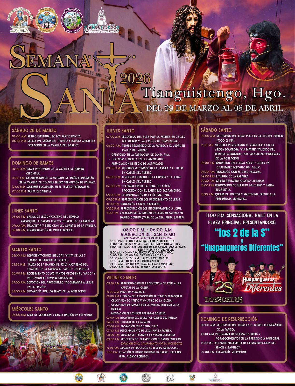 Programa Semana Santa Tianguistengo 2026