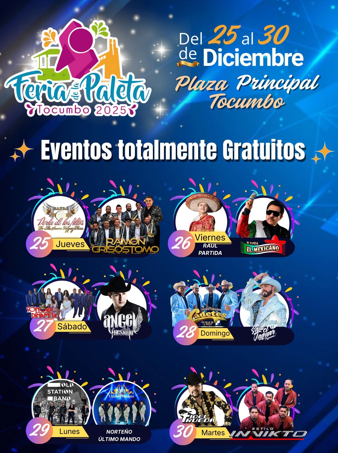 Elenco Feria de la Paleta Tocumbo 2025