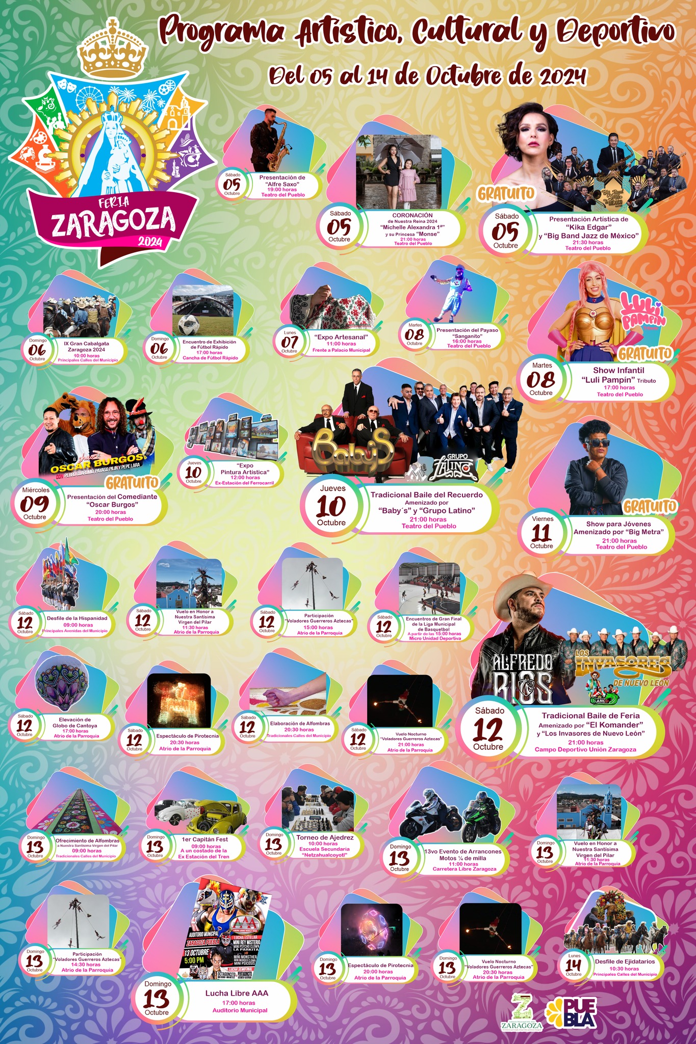 Programa y Cartelera - Feria Zaragoza Puebla 2024