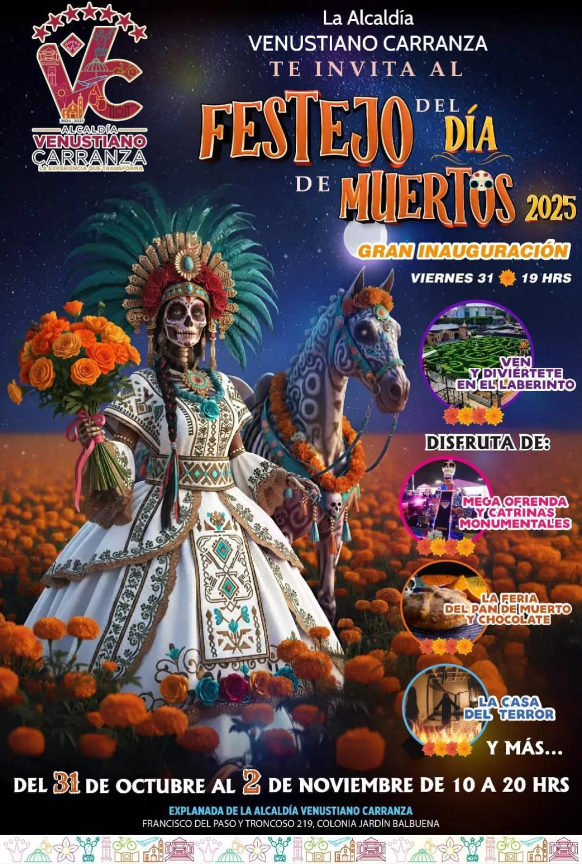 Festejo del Día de Muertos 2025 en Venustiano Carranza: tradición, color y sabor que celebran la vida